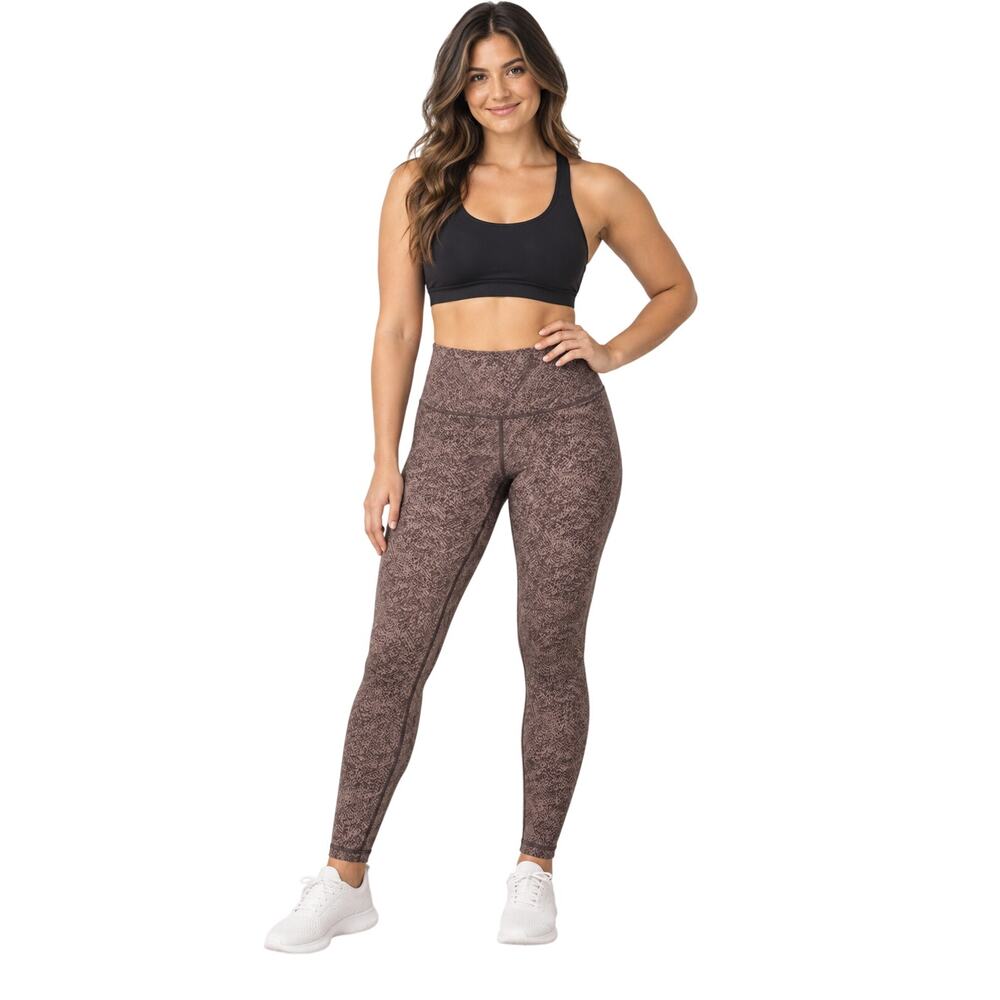 Offline by aerie S brown shiny snakeskin print stretch active leggings yoga run